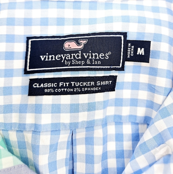 Vineyard Vines Carleton Gingham Party Stretch Classic Fit Tucker Shirt - Picture 5 of 9